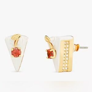 Kate Spade Gold and Red Stone Earrings
